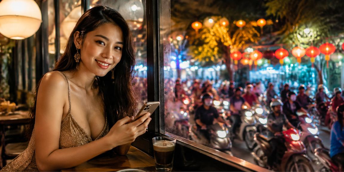 Người dùng tại Hà Nội trải nghiệm nền tảng casino trực tuyến uuu8 trên điện thoại tại quán cà phê